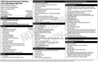 2026 Chevrolet Colorado Trail Boss