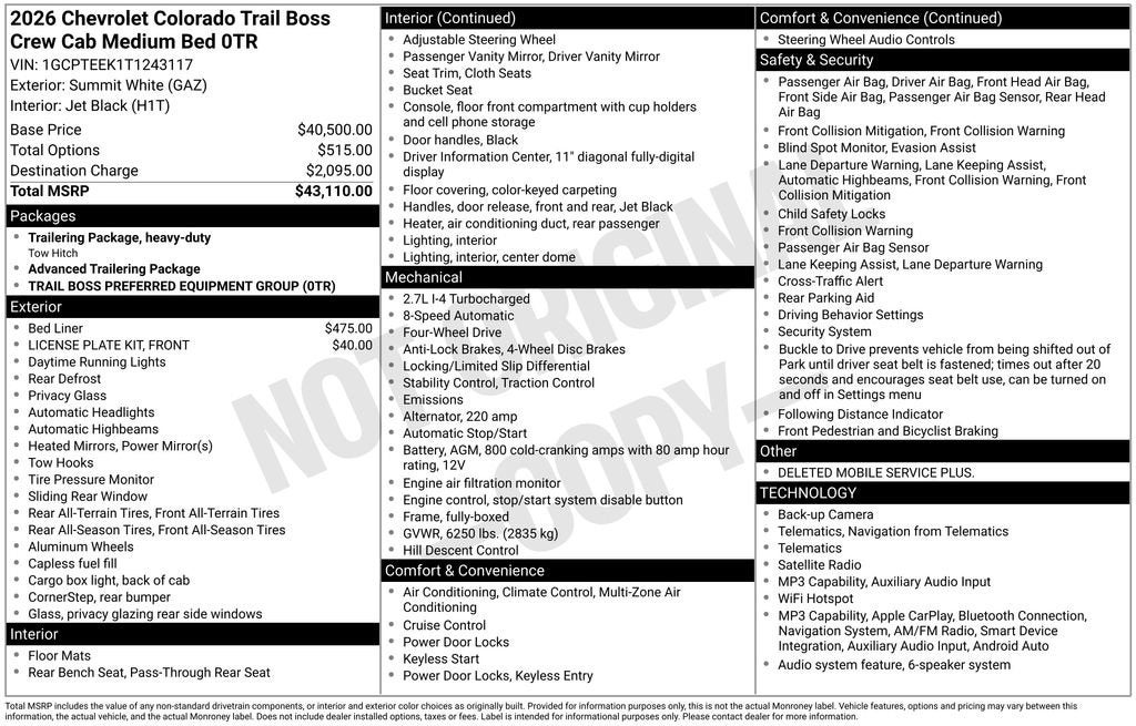 2026 Chevrolet Colorado Trail Boss