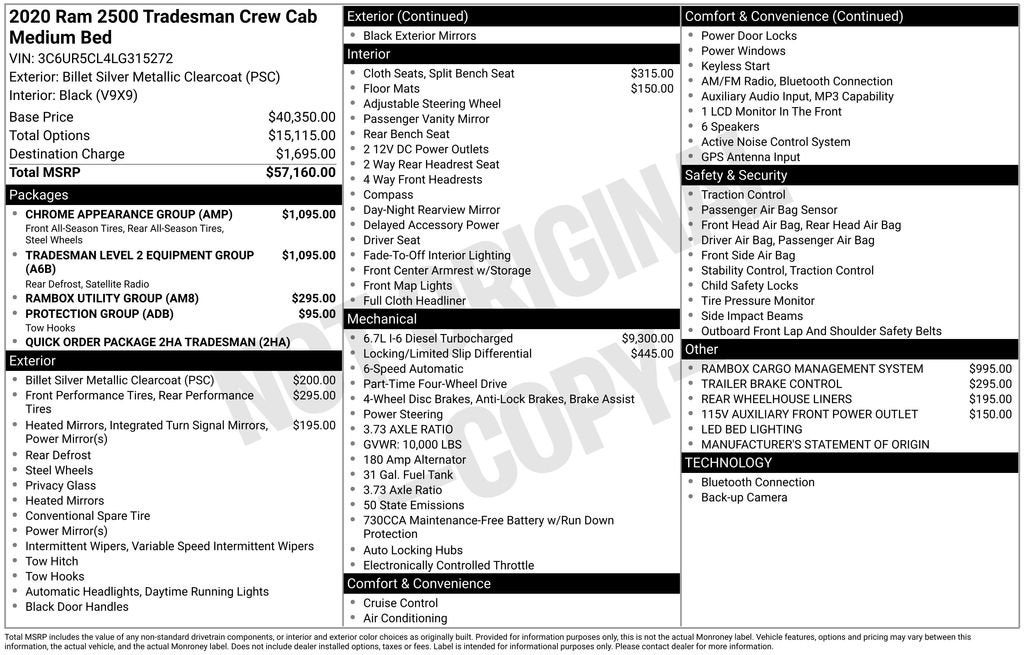 2020 RAM 2500 Tradesman
