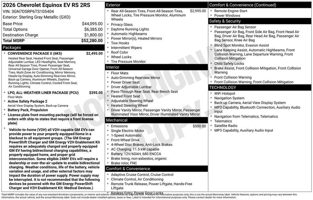 2026 Chevrolet Equinox EV RS