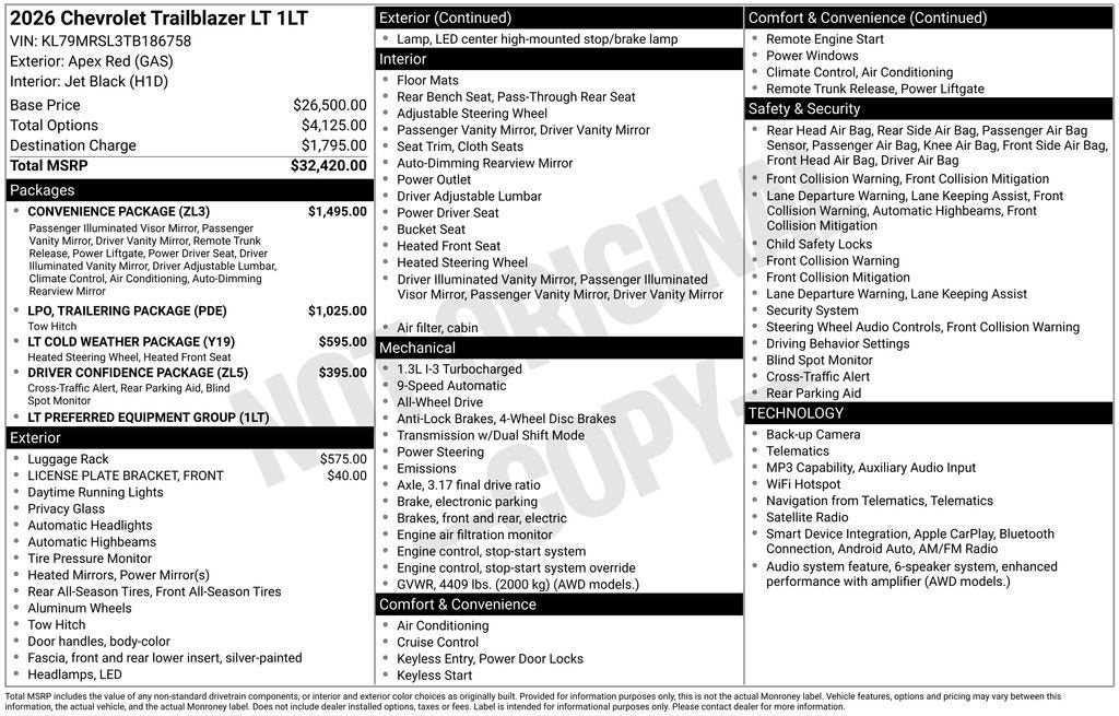 2026 Chevrolet Trailblazer LT